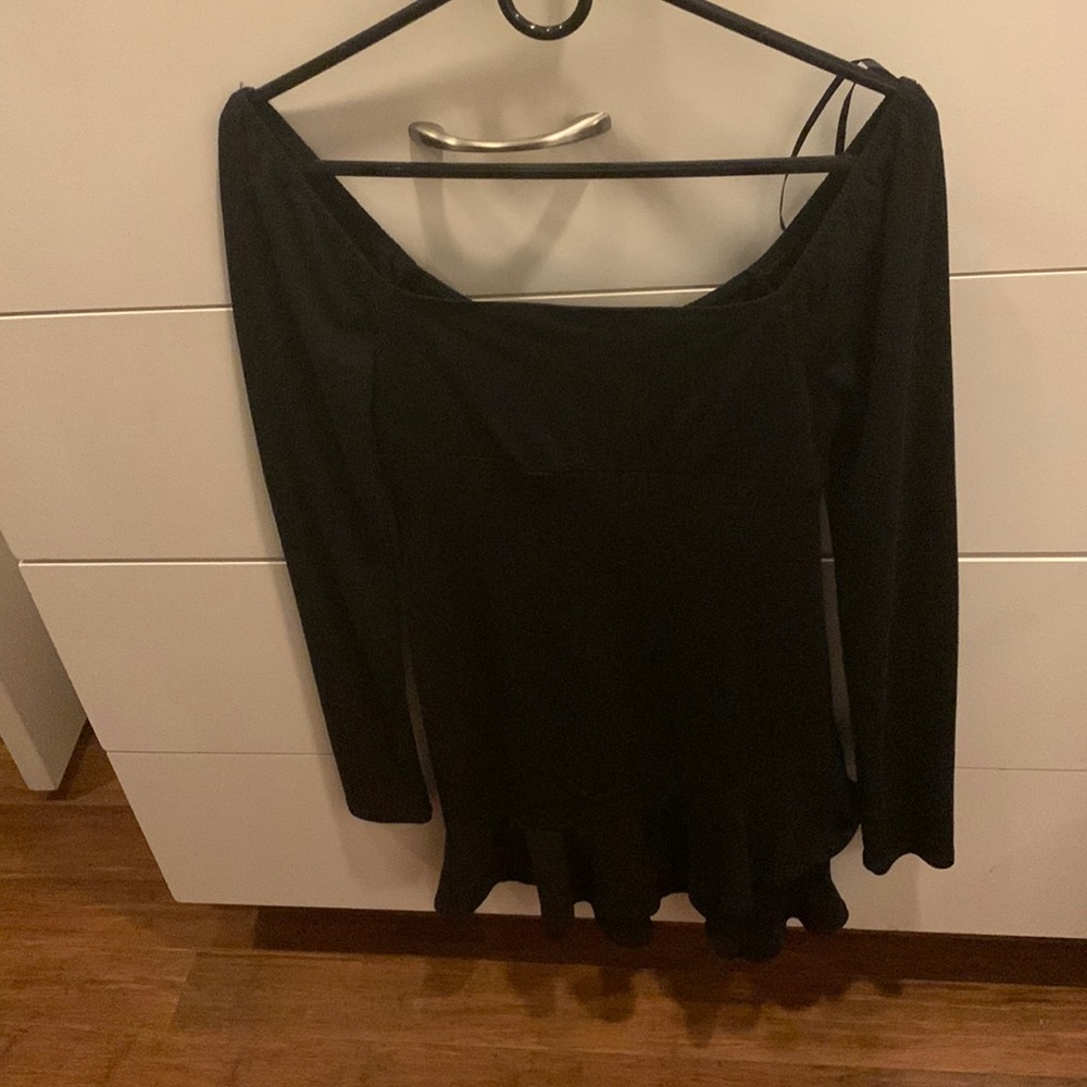 Mini Ribbed Black dress
